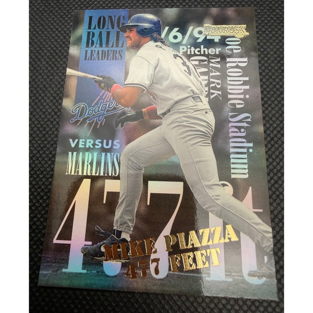 1994 Donruss Long Ball Leaders Mike Piazza 5 of 8 Dodgers 477 Feet Insert Card